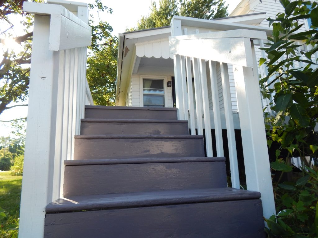 Deck stairs that have been painted