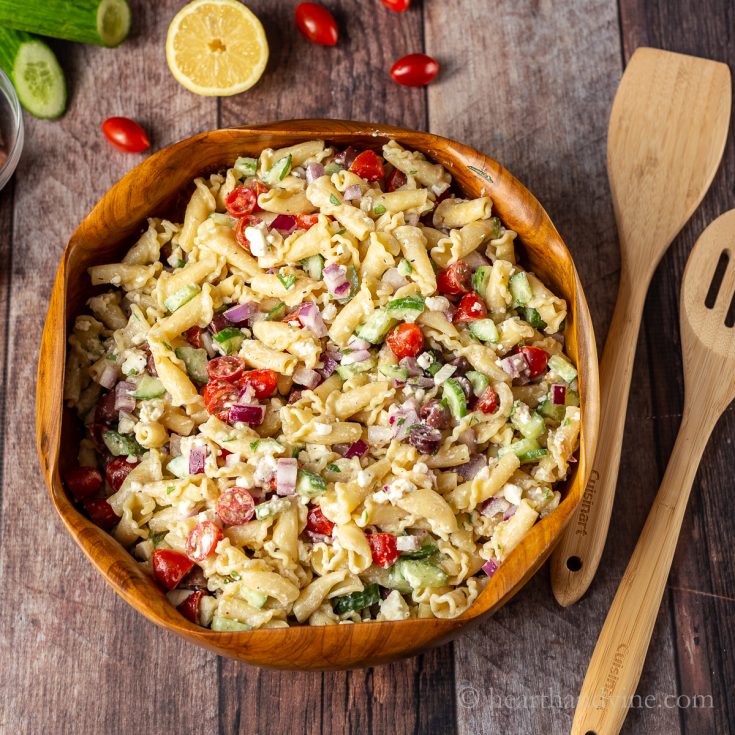 Image for Greek Pasta Salad Recipe with Feta